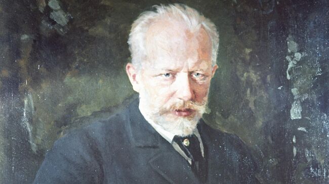 Репродукция портрета композитора Петра Чайковского (1893 год) работы художника Н. Д. Кузнецова из собрания Государственной Третьяковской галереи в Москве